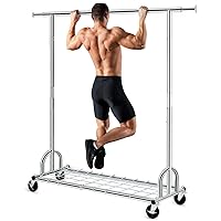 HOKEEPER Clothing Garment Rack Capacity 450 lbs Clothing Racks on Wheels Rolling Clothes Rack for Hanging Clothes Heavy Duty Collapsible Commercial