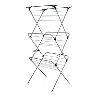 Homecare 3 Tier Plus Indoor and Outdoor Portable Clothes Drying Rack - Collapsible Laundry Air Dryer with 69 ft. of Hanging Space - Silver