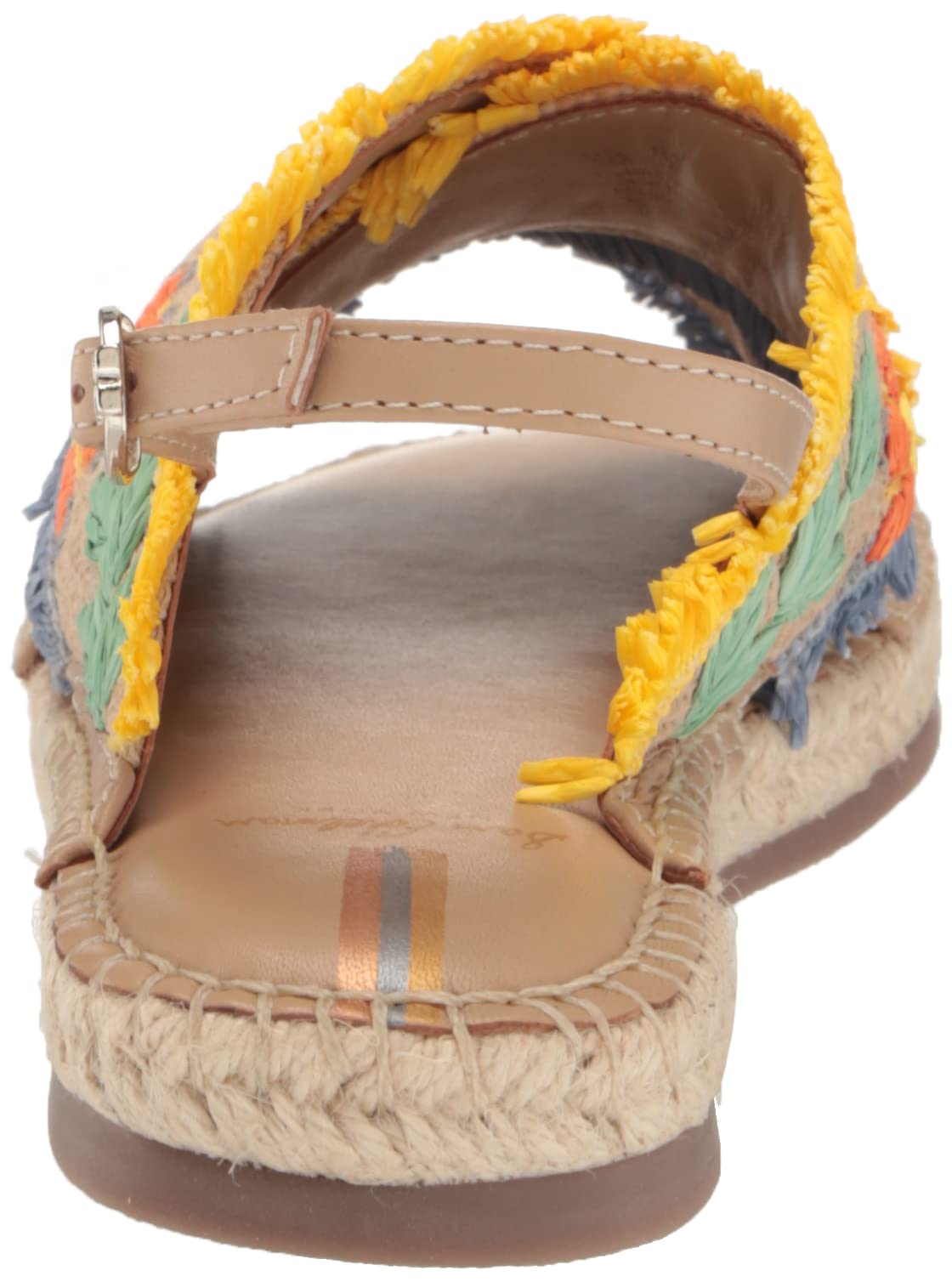 Sam Edelman Girls Kayden Mini Sandal, Natural/Yellow Multi, 3 Big Kid