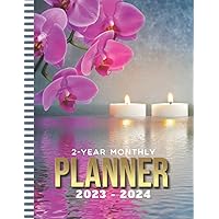 2-Year Monthly Planner 2023-2024: Dated 8.5x11 24-Month Calendar and 100-Page Lined Numbered Notebook / Planning Journal / New Year's - Christmas Gift ... Orchids - Zen Relaxation Mediation Art Photo