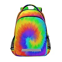 Tie Dye Rainbow Spiral Backpacks Travel Laptop Daypack School Book Bag for Men Women Teens Kids
