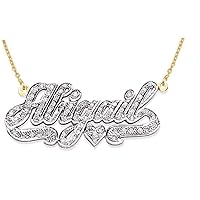 Rylos Necklaces For Women Gold Necklaces for Women & Men 14K Yellow Gold or White Gold Personalized 1/4 Carat Diamond Nameplate Necklace Special Order, Made to Order Necklace