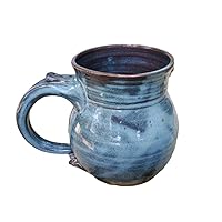 Huge Hand Thrown Pottery Mug in Slate Blue, Handmade in North Carolina