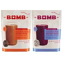 The Bomb Co. Blender Bomb, Peanut Butter Blast & Coconut Kick, High Fiber Smoothie Supplement With Superfoods & Amino Acids, Smoothie Mix With Hemp, Flax and Chia Seeds, 20 Servings