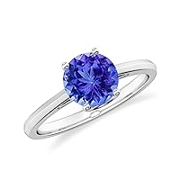 Natural Tanzanite Solitaire Ring for Women Girls in Sterling Silver / 14K Solid Gold/Platinum