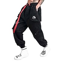 Niepce Inc Japanese Streetwear Cargo Pants for Men with Straps