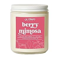 Berry Mimosa Scented Candle - Fruity, Fresh Berry Scented Soy Candle, Scented Candles Gifts for Women and Men, Strong Non Toxic Soy Candles, All Natural Aromatherapy Candles