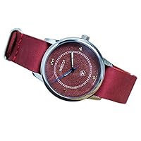 Raketa Copernic Mens Wrist Vintage Watch Rare Mens Wrist Copernic Watch (Red Strap)