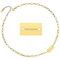 ChainsHouse 18K Gold Layered Bead/Paperclip/Heart Shape/Crystal Beads/Thick Chunky Cuban/O Cable Gold Link Chain Choker Necklaces for Women Girls, Custom Available, with Gift Box