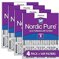 Nordic Pure 20x25x5 (19_7/8 x 24_7/8 x 4_3/8) Honeywell/Lennox Replacement MERV 8 Air Filters 4 Pack