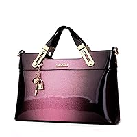 Women Satchel Bags Handle Shoulder Handbags and Purses Pockets Zipper Patent Leather Crossbody Bags