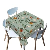 Fruit Pattern Square Tablecloth,Apple Theme,Washable Square Table Cloths Decorative Fabric Table Cover,for Banquet Parties Event Holiday Dinner（Multicolor，60 x 60 Inch）