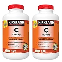 Kir-kland Signature Vitamin C with Rose Hips and Citrus Bioflavonoid Complex 1000 mg (2 Pack)