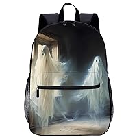 Horror Ghost Gothic 17 Inch Laptop Backpack Large Capacity Daypack Travel Shoulder Bag for Men&Women