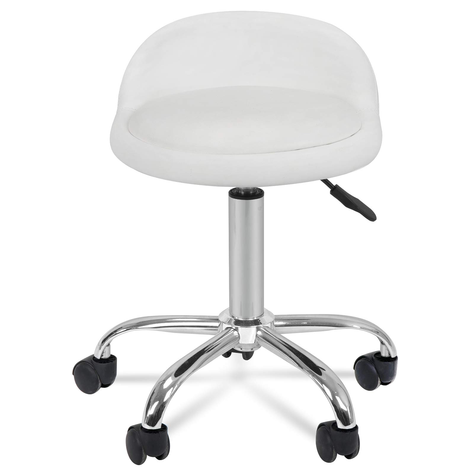 HomGarden Adjustable Height Hydraulic Rolling Swivel Stool for Massage Salon Office Facial Spa Medical Tattoo Chair Stool w/Backrest Cushion & Wheels