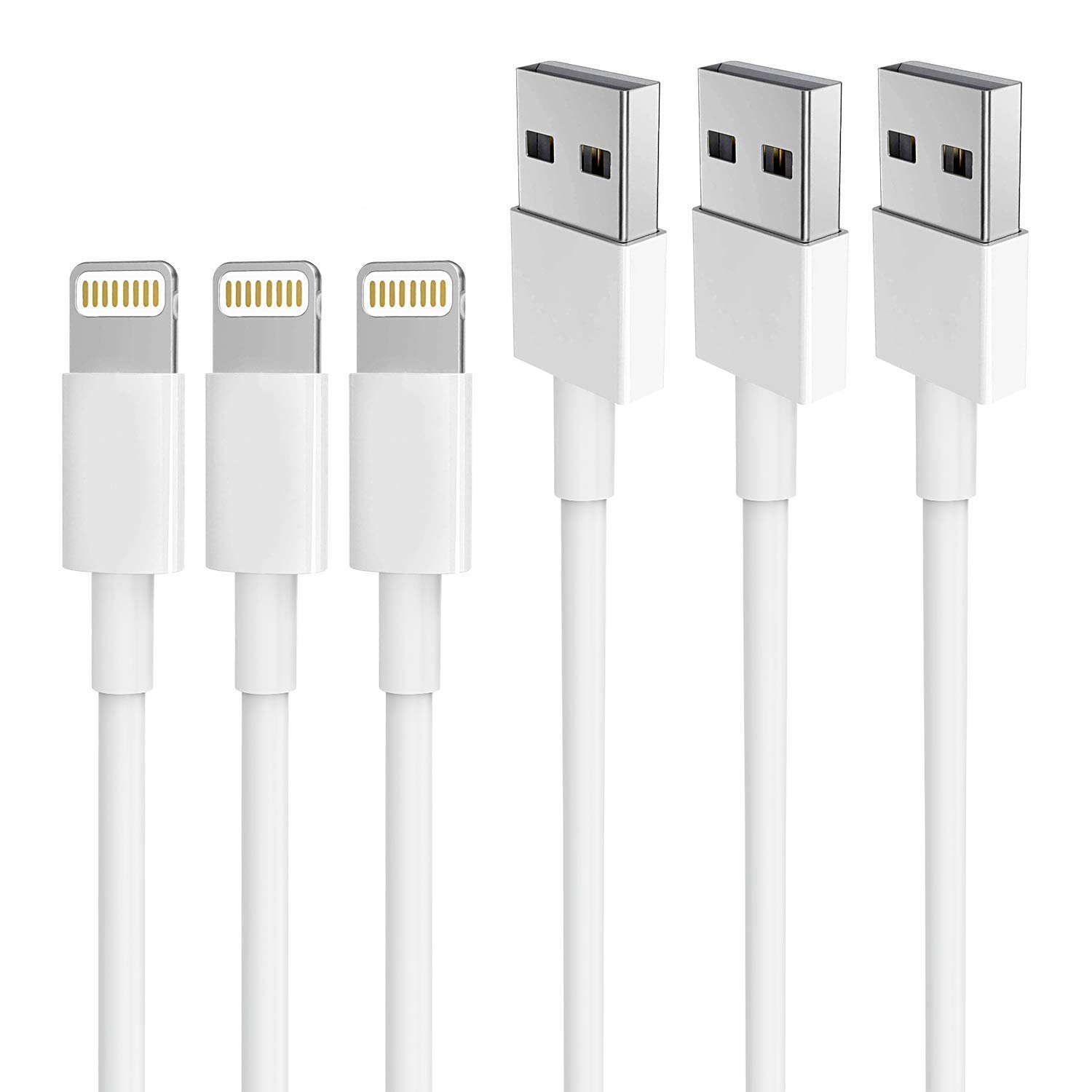 iPhone Charger AUNC 3PACK 6Feed Long Lightning to USB Charging Cable Fast Connector Data Sync Transfer Core Compatible with iPhone 14/iPhone 11/Xs Max/X/8/7/Plus/6S/6/SE/5S iPad