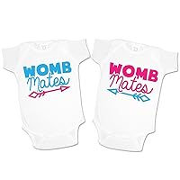 Womb Mates Twin Set Baby Bodysuits or Toddler T-Shirts