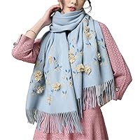 Autumn and Winter Shawl Versatile Embroidery Scarf Female Wool National Wind Embroidered Scarf