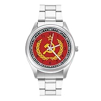 Soviet Union CCCP USSR Emblem Red Classic Watches for Men Fashion Graphic Watch Easy to Read Gifts for Work Workout