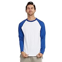 Men's Full Length Sleeve Raglan Cotton Baseball Tee Shirt