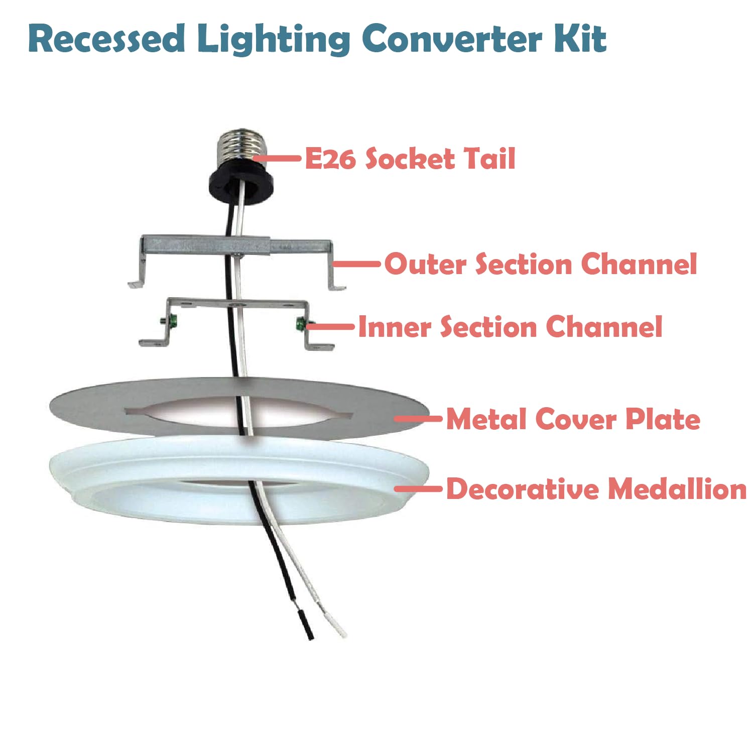 Aspen Creative 21067-11, Recessed Lighting Converter Kit, 8