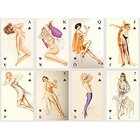Naked Pin Up Playing Cards Deck. Vintage pin up Girls Cards, Standart Playing Cards Deck. Poker and Bringe Cards