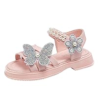 Slip on Sandals for Girls Summer New Children Shoes Bow Knot Children Bright Diamond Roman Shoes Beach Sandals for Kids