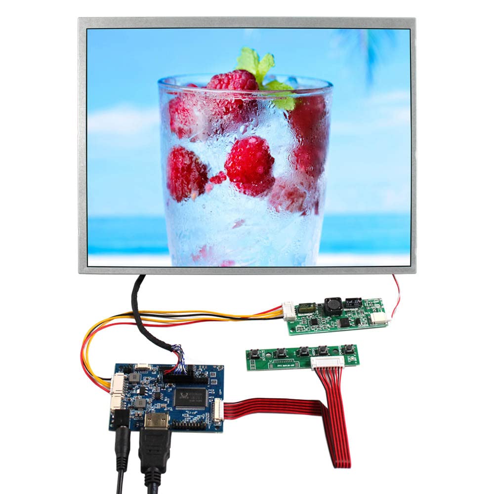 VSDISPLAY 12.1 Inch 800x600 IPS LCD Screen 450 Nits 4:3 Aspect Ratio Industrial Replacement Display Panel VS121T-002A with HD-MI Audio LCD Controller Board