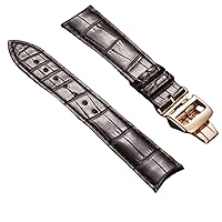RAYESS For Jaeger Leather Strap Applicable Stainless Steel Butterfly Buckle 20mm, 22mm