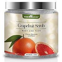 Grapefruit Scrub for Face and Body - Deep Cleansing Exfoliator Cleans Acne - Prone Pores and Brightens Complexion - The Natural Way to Nourish Your Skin - by Pure Original