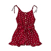 Toddler Girls Summer Sleeveless Dot Printing Jumpsuit Outwear Fashion For Girls Clothes Baby's Clothes