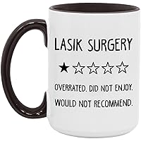 Lasik Surgery Would Not Recommend 1 Star Rating White/black 15oz Mug - White/Black - 15oz