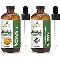 Combo Frankincense Oil Essential Oil (4 Fl Oz) and Tea Tree Essential Oil (4 Fl Oz)