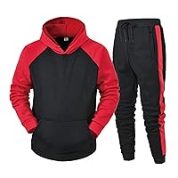 Mens Tracksuit 2 Piece Hoodie,Solid Jogging Activewear With Long Sleeve Pullover Hoodies Casual Sweatsuit Sets for Men