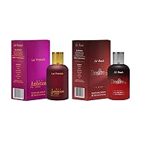 La French Ambition & Desire Perfume Combo for Women | 100ml + 100ml Eau De Parfum | Long Lasting Luxury Fragrance Set | Premium Scent | Perfume Gift Set (Pack of 2)