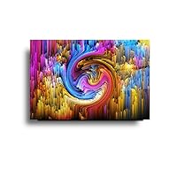 Colorful And Thin Pillar Tempered Glass Wall Art Perfect Modern Decor Fabulous New Year Gift Glass UV Printing Durable Product (35x50 cm (14x20 inches))