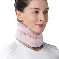 Velpeau Neck Brace for Pain Relief and Support for Women & Men, B.Duck Soft Foam Cervical Collar for Sleeping, After Whiplash or Injury (Pink, Large)