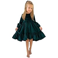 Kids Little Girls Daily Dress Autumn Long Sleeve Solid Irregular Princess Dress Ruffle Casual Party Sweater Pencil