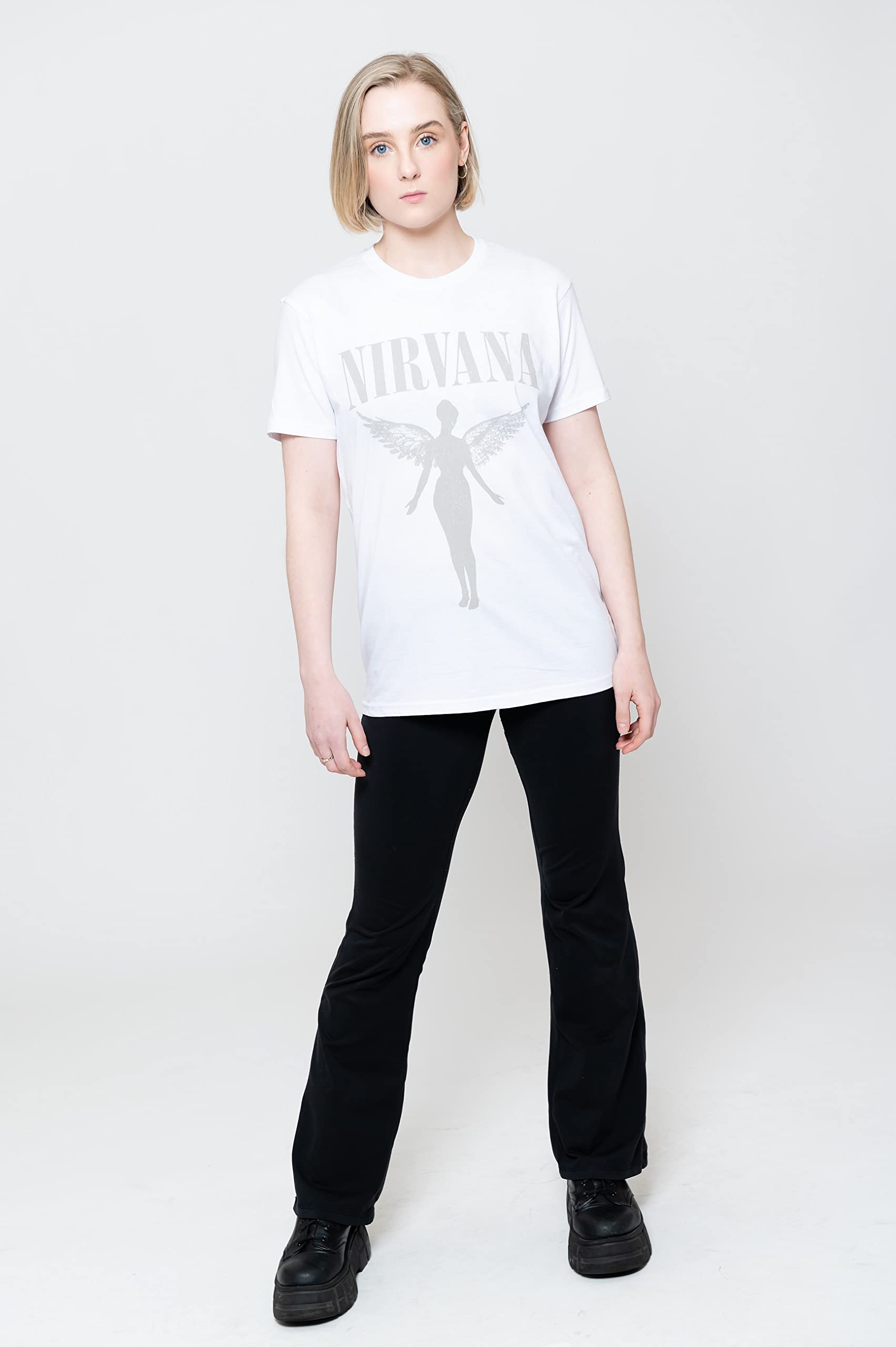 Nirvana T Shirt In Utero Tour Band Logo Official White