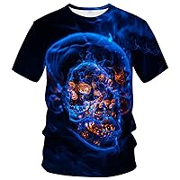 Novelty Cool Skull T-Shirt Funny Fashion Graphic Tee Shirt