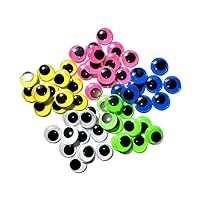 EMAAN 150 Pieces 20mm Multicolor Round Wiggle Googly Eyes with Self-Adhesive,for DIY Craft Sticker Eyes