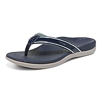 Vionic Women's Tide II Toe Post Sandal - Supportive Ladies Flip Flops That Include Three-Zone Comfort with Orthotic Insole Arch Support