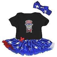 Petitebella USA Skull Baby Dress Nb-18m