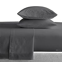SGI 42X80 Cot Bed RV Bunk & Truck Sleeper 4 Piece Sheet Set 1000 TC Perfectly Fitted for RV, Truck Sleeper & cot beds Egyptian Cotton Sheets fits Upto 14” Inch Deep Pocket Dark Grey Solid