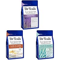 Dr Teal's Epsom Salt Soaking Solution Lavender, Oat Milk & Argan Oil and Witch Hazel & Aloe Vera Variants, 3 lbs Each (9 lbs Total) (Packaging May Vary)