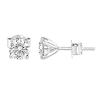 2.10 Carat Round Cut Lab Grown Diamond Push Back Stud Earrings for Women in 14K Solid White Gold |Jewelry Gift for Girls | (Clarity: VVS-VS, Color: EF)