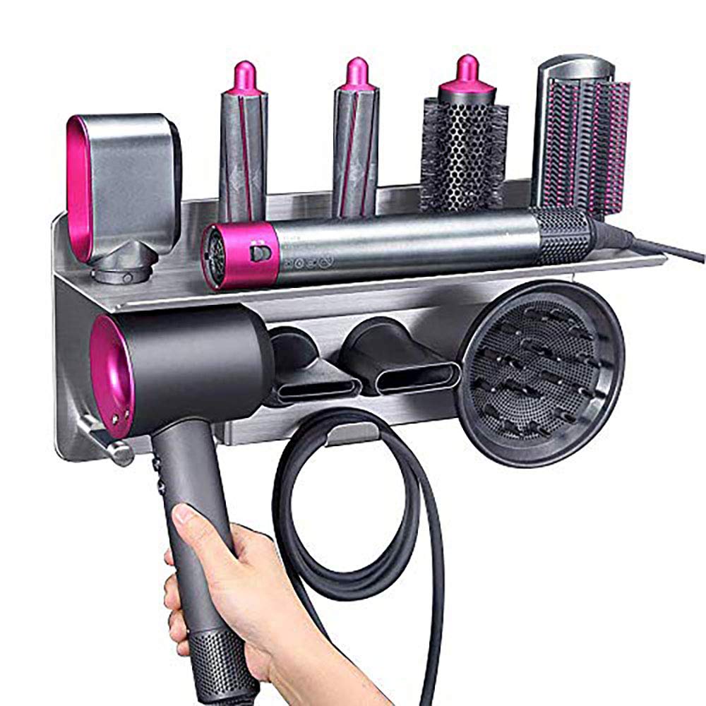 Mua Hair Dryer Holder for Dyson Supersonic Hair Dryer, for Dyson Airwrap  Styler Organizer Storage Shelf 2in1 Wall Mounted Stand Fits Curler Diffuser  Two Nozzles for Bathroom Bedroom Hair Salon Barbershop trên