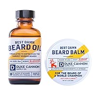 Duke Cannon Supply Co. Beard Bundle: Best Beard Oil, 3oz + Beard Balm, 1.6oz / Made with Natural and Organic Ingredients