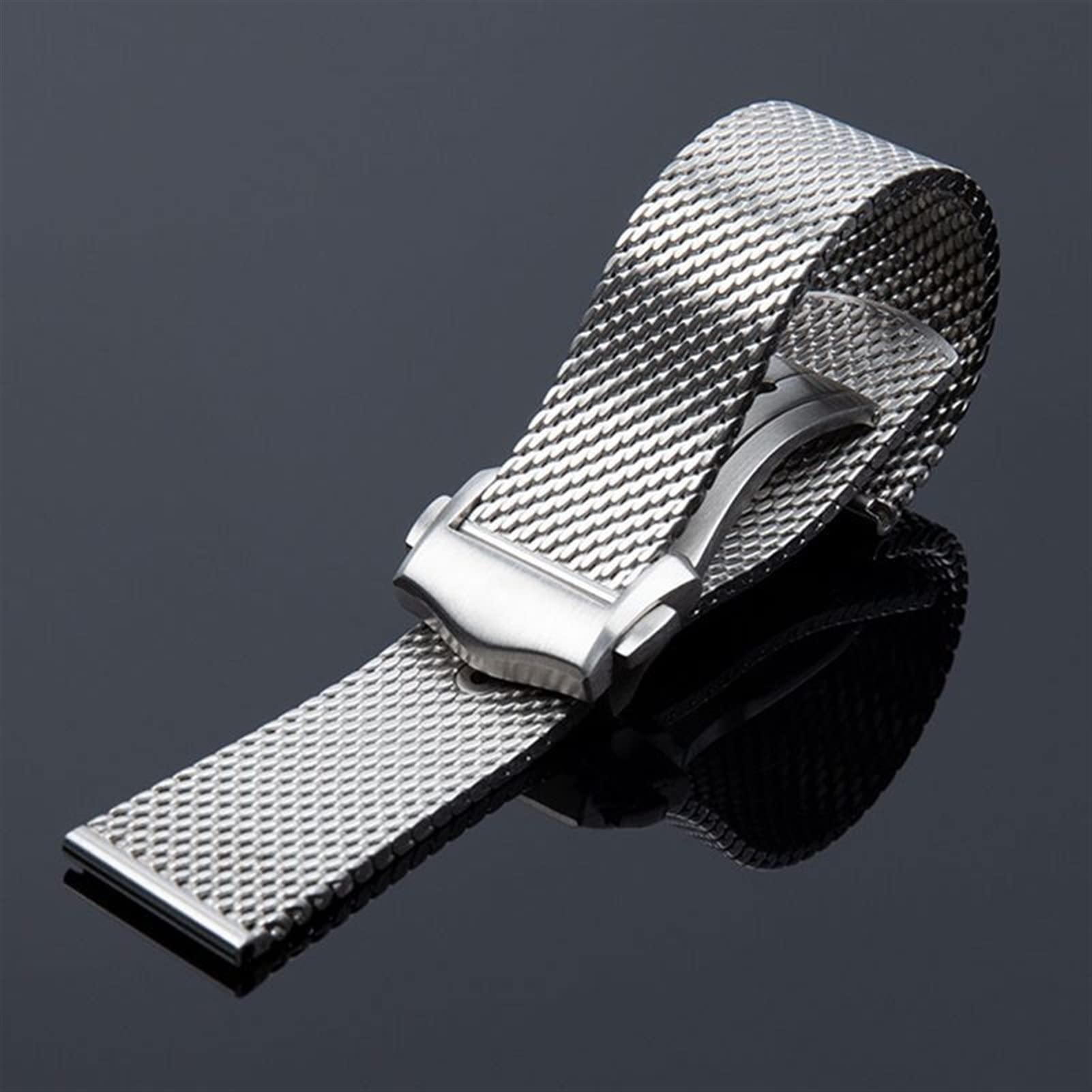 HAODEE Titanium Steel 20mm Chain Strap for Omega 007 Seamaster Diver 300 Watch Band Replace Milanese Stainless Bracelet
