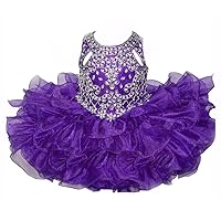 Little Baby Girls' Beaded Infant Miss National First Parents Infant Toddler Pageant Cupcake Dress